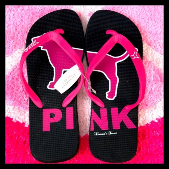 💕ⓅⒾⓃⓀ ⓋⓈ Vintage Pink Dog Flip Flops NWT💕 - Picture 2 of 6